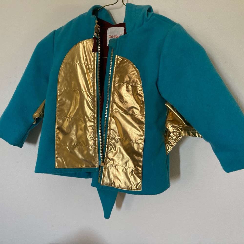 Cat & Jack Blue and Gold Dragon Coat with wings